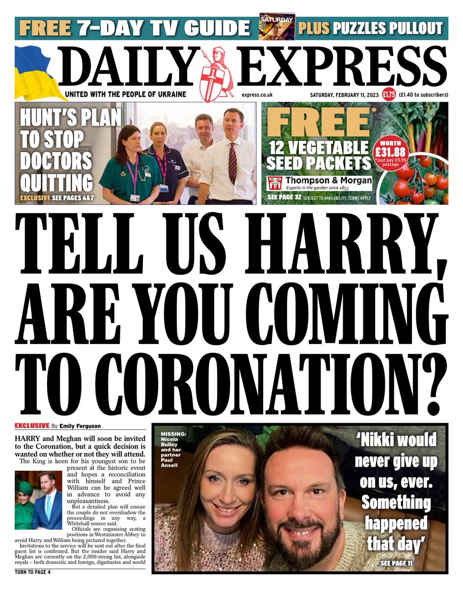 Daily Express Front Page 11th Of February 2023 Tomorrows Papers Today 6621