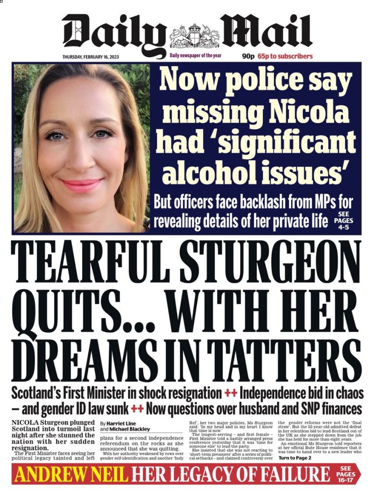 Daily Mail Front Page 16th Of February 2023 Tomorrows Papers Today 2961
