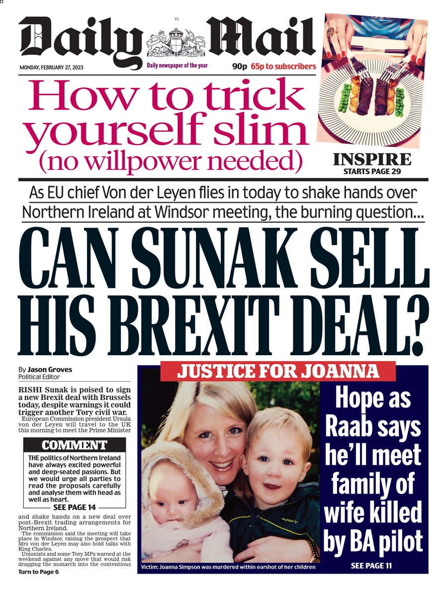 Daily Mail Front Page 27th Of February 2023 Tomorrows Papers Today 0513