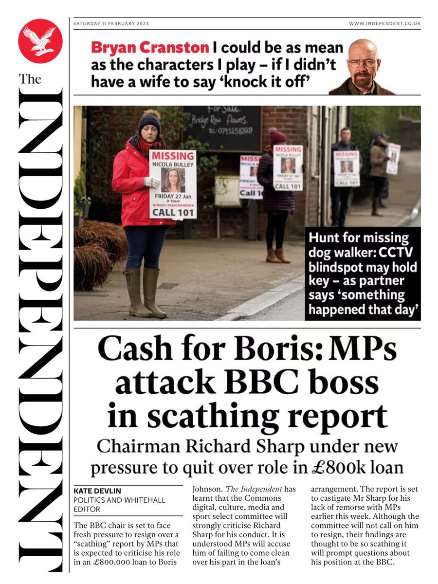 Independent Front Page 11th Of February 2023 Tomorrows Papers Today