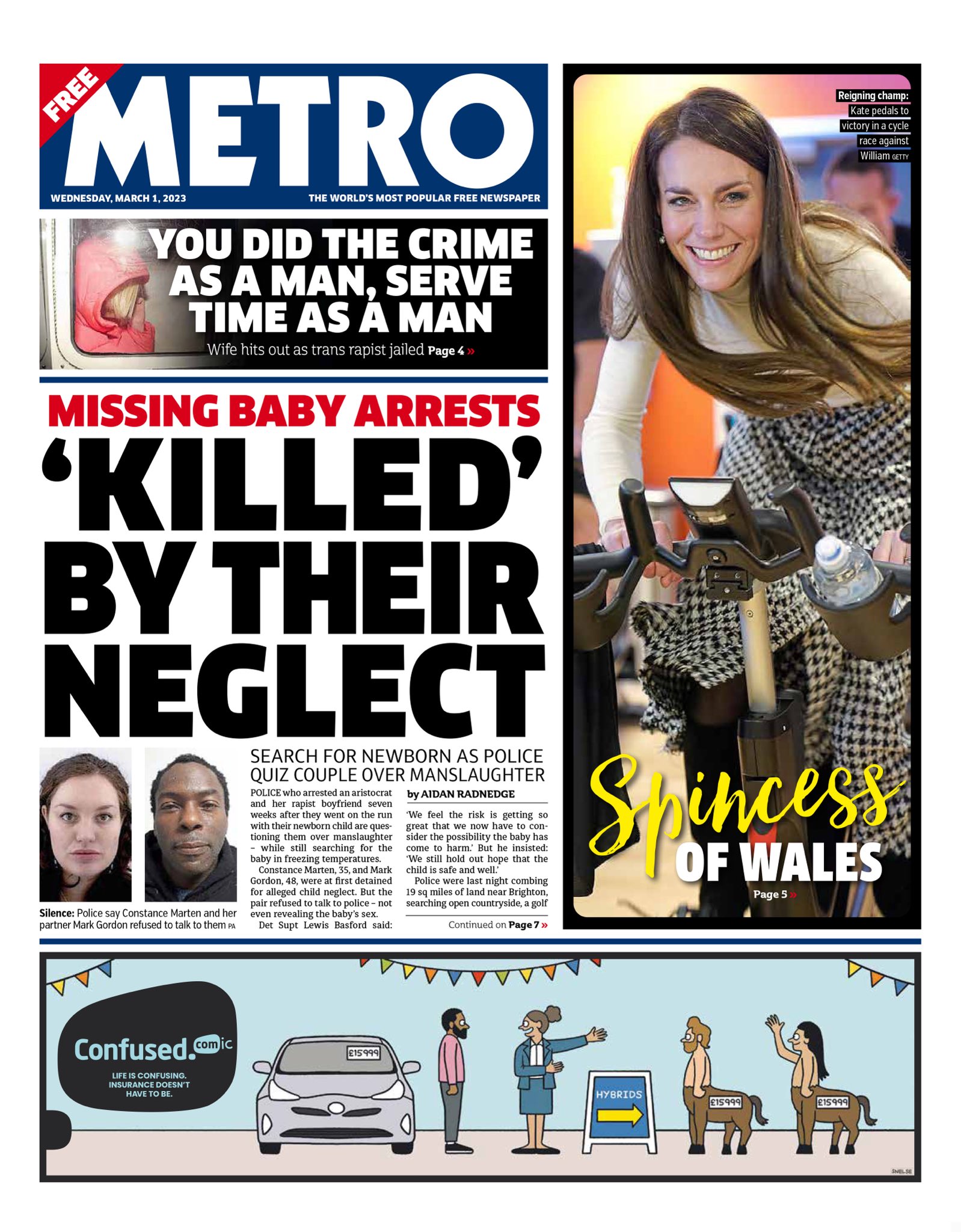 Metro Front Page 1st Of March 2023 Tomorrows Papers Today