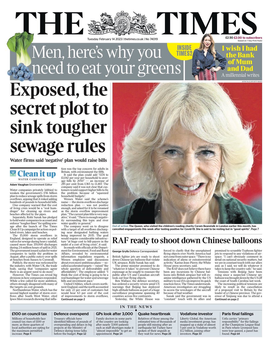 Times Front Page 14th Of February 2023 Tomorrow s Papers Today 