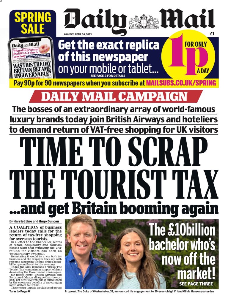 Daily Mail Front Page 24th of April 2023 Tomorrow's Papers Today!