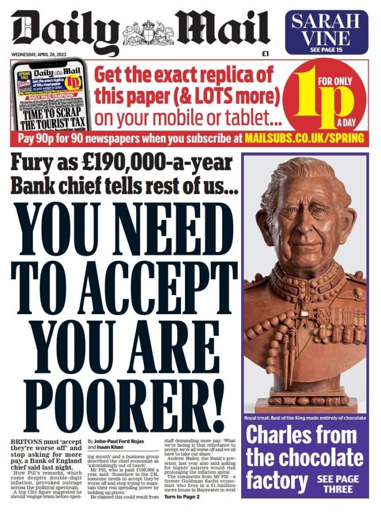 Daily Mail Front Page 26th of April 2023 Tomorrow's Papers Today!