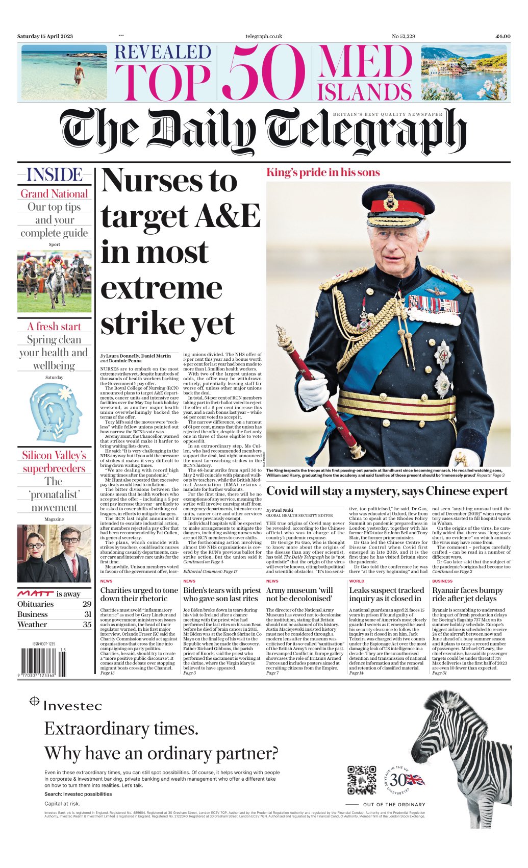 Daily Telegraph Front Page 15th Of April 2023 Tomorrows Papers Today 7575