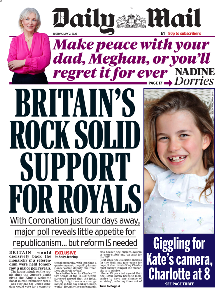 Daily Mail Front Page 2nd of May 2023 Tomorrow's Papers Today!