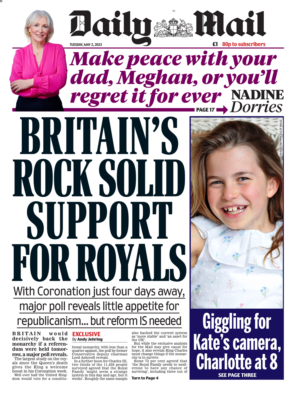Daily Mail Front Page 2nd Of May 2023 Tomorrow S Papers Today