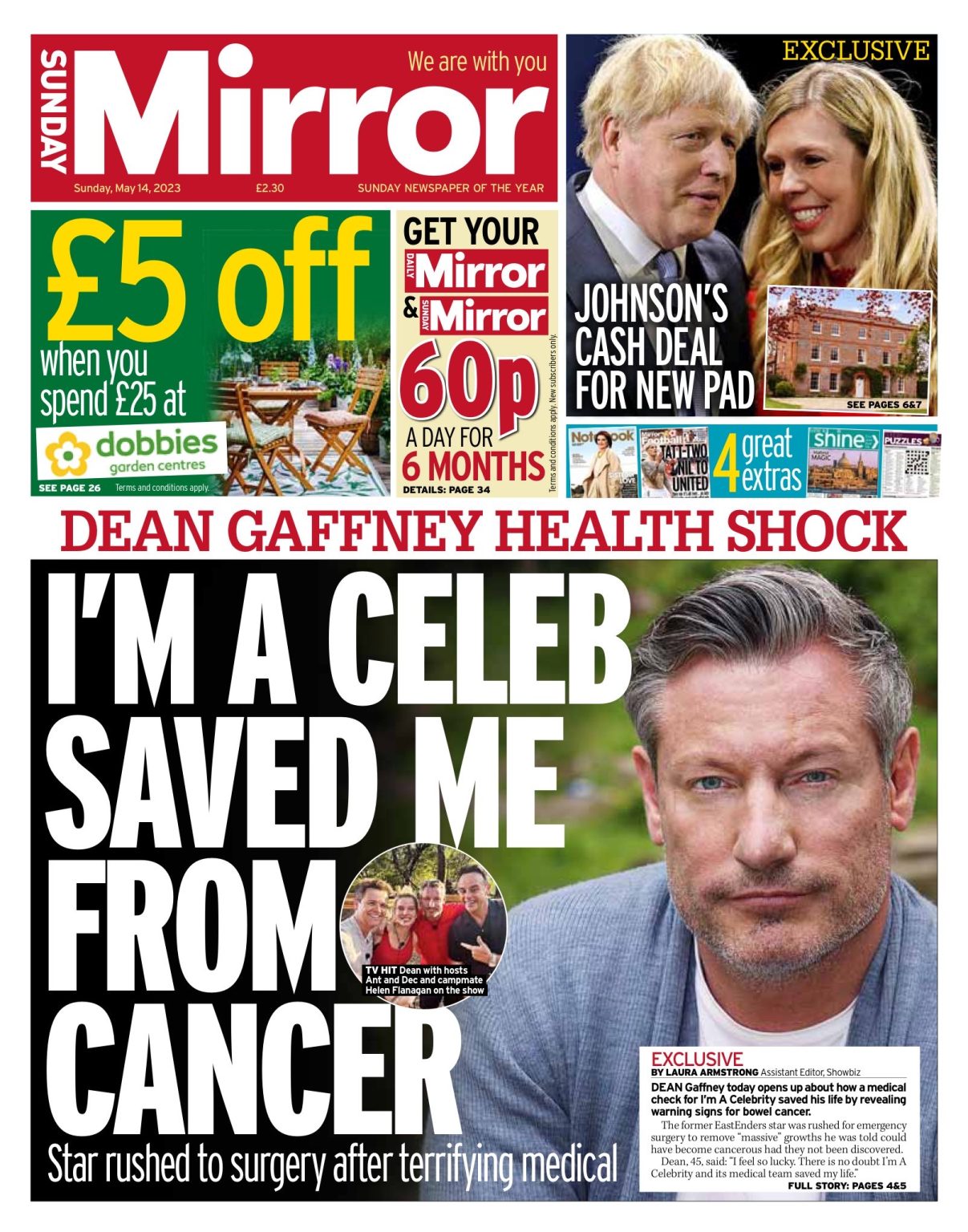 Sunday Mirror Front Page 14th Of May 2023 Tomorrows Papers Today