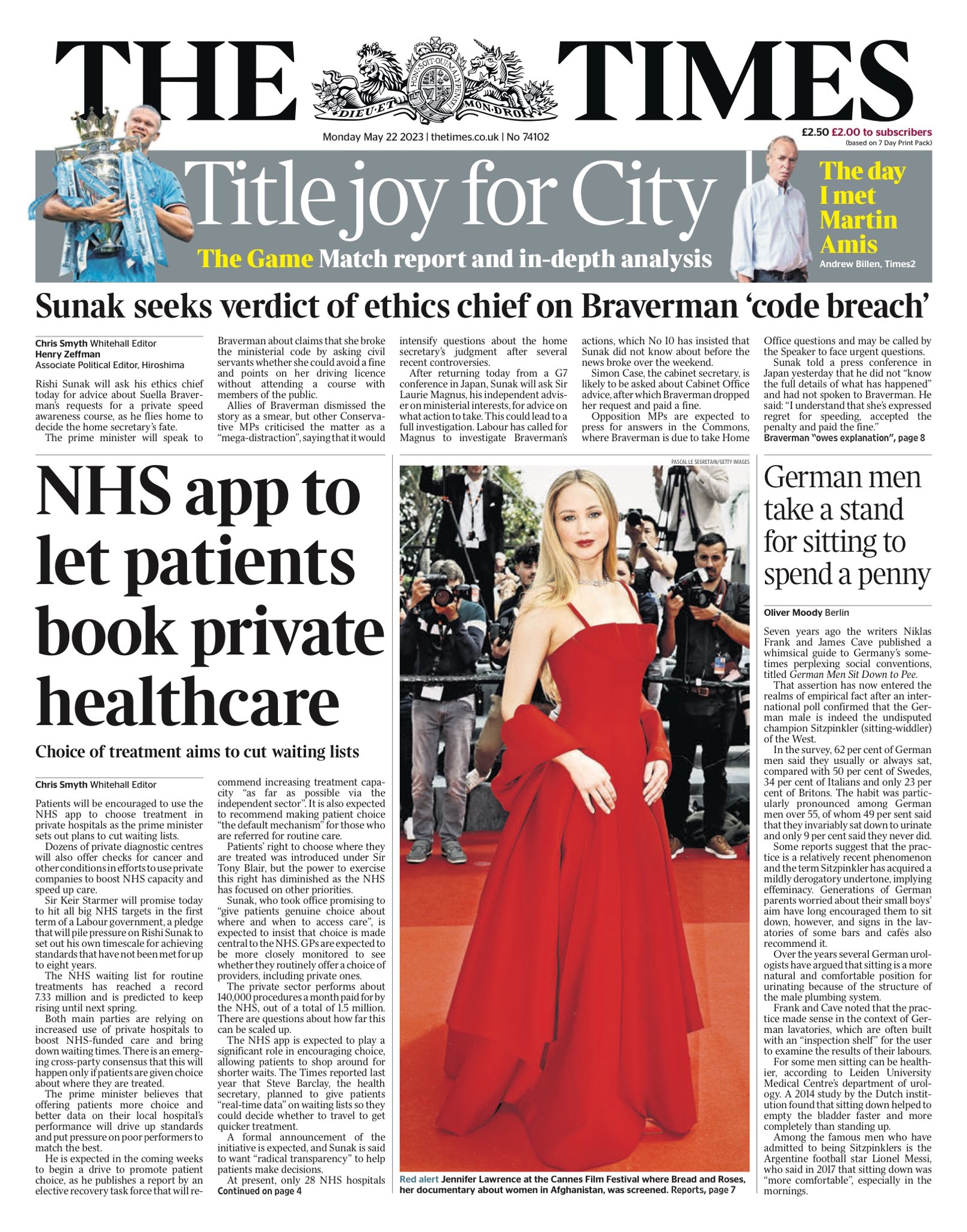 Times Front Page 22nd Of May 2023 Tomorrow s Papers Today 