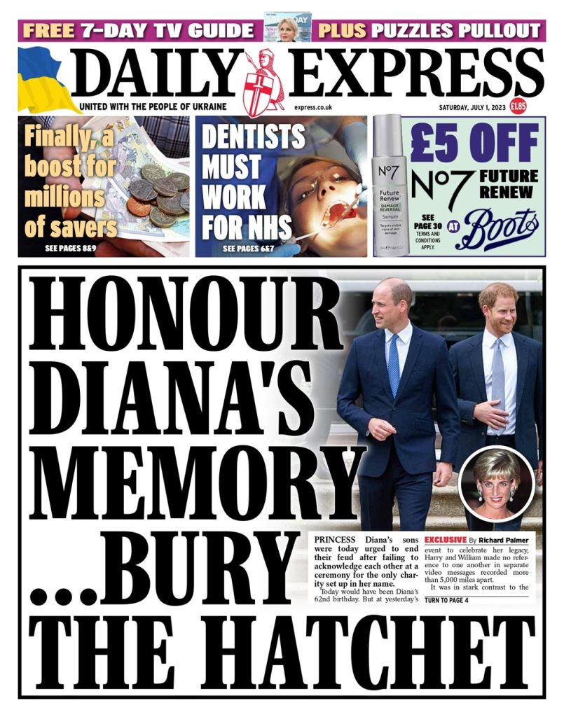 Daily Express Front Page St Of July Tomorrow S Papers Today