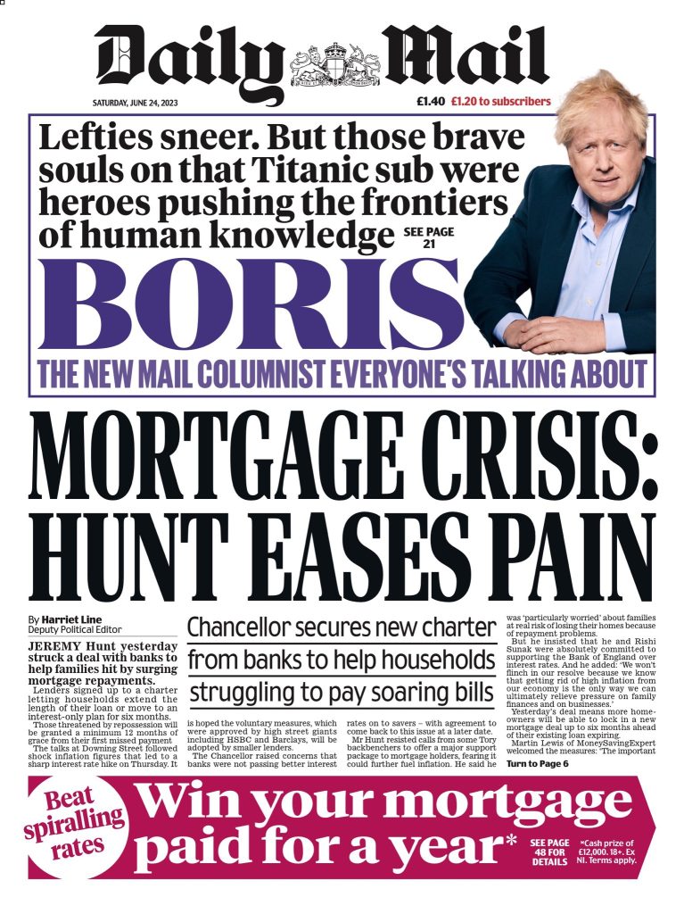 Daily Mail Front Page 24th Of June 2023 Tomorrows Papers Today 