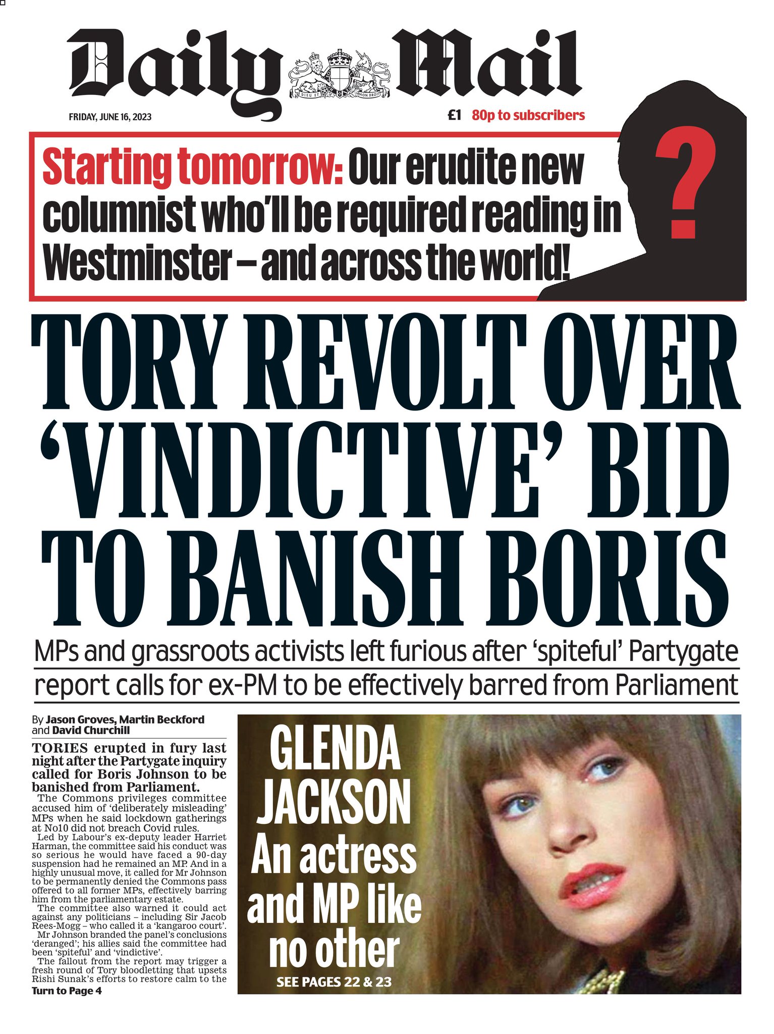 Daily Mail Front Page Th Of June Tomorrow S Papers Today