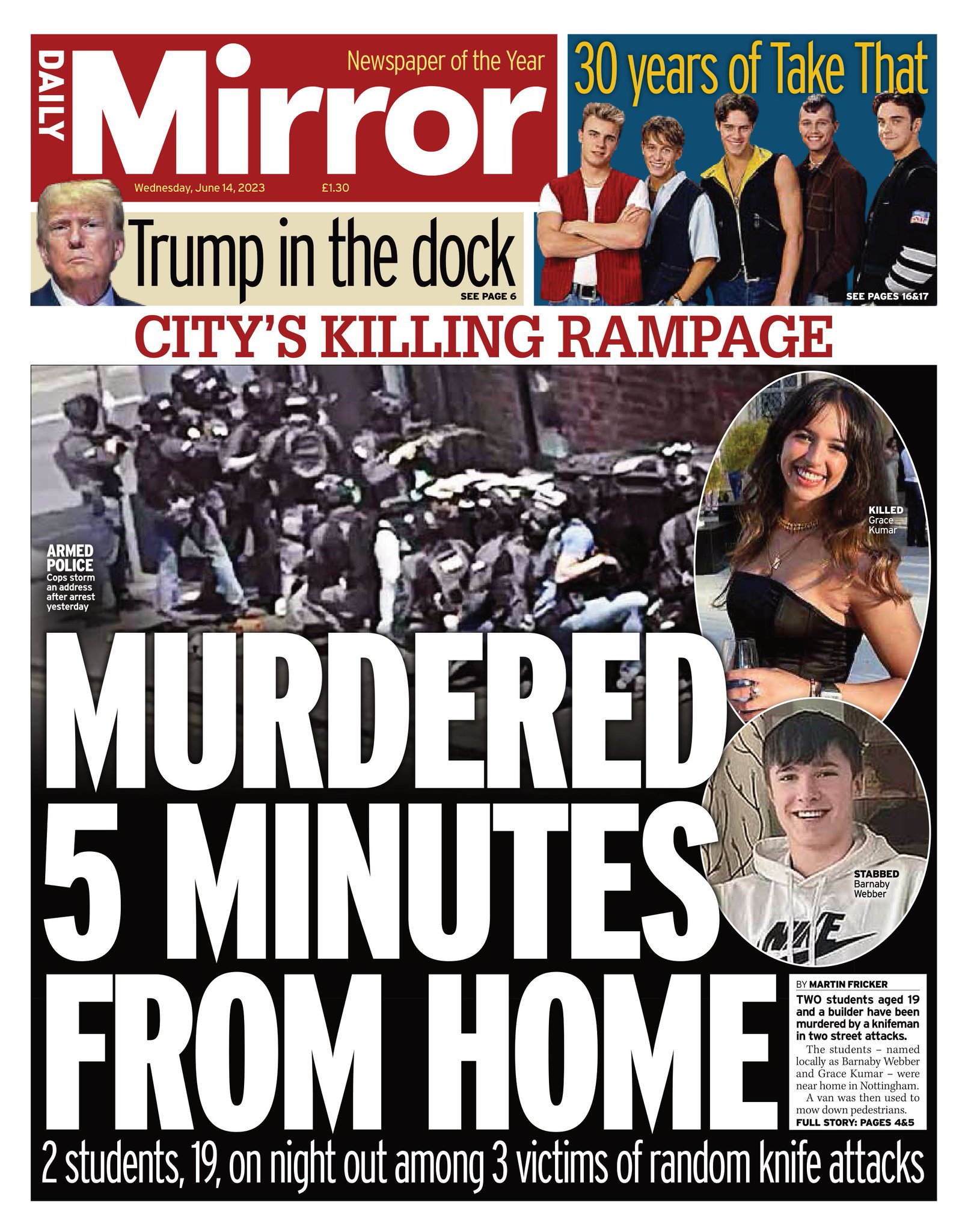 Daily Mirror Front Page 14th Of June 2023 Tomorrow S Papers Today