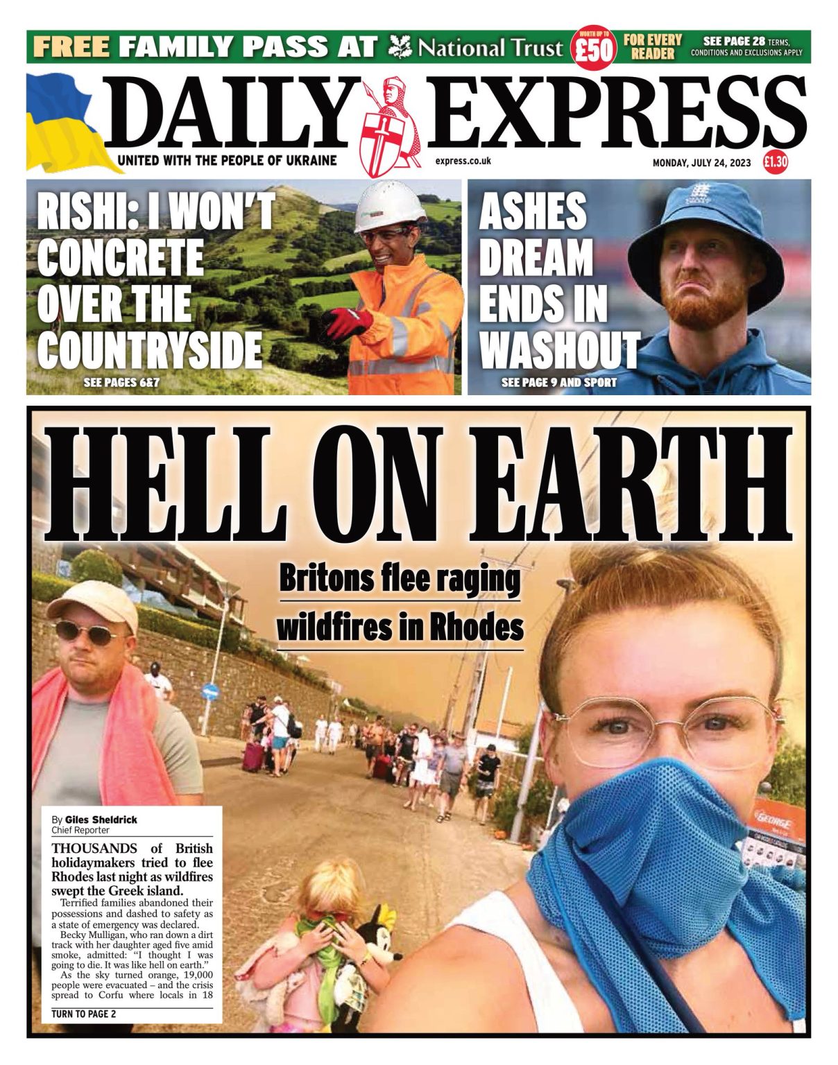 Daily Express Front Page 24th of July 2023 - Tomorrow's Papers Today!