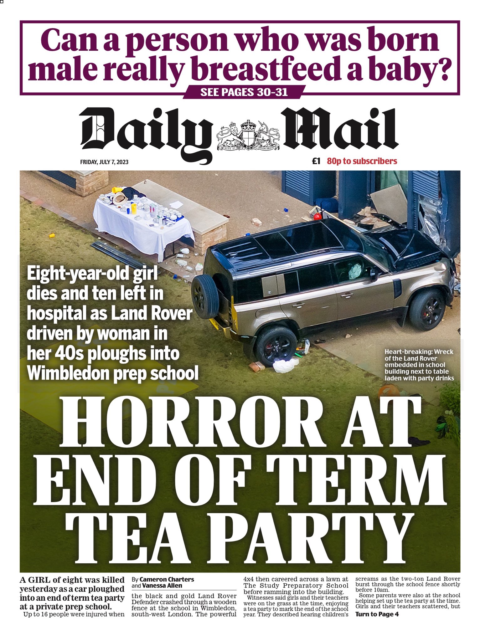 Daily Mail Front Page 7th of July 2023 Tomorrow's Papers Today!