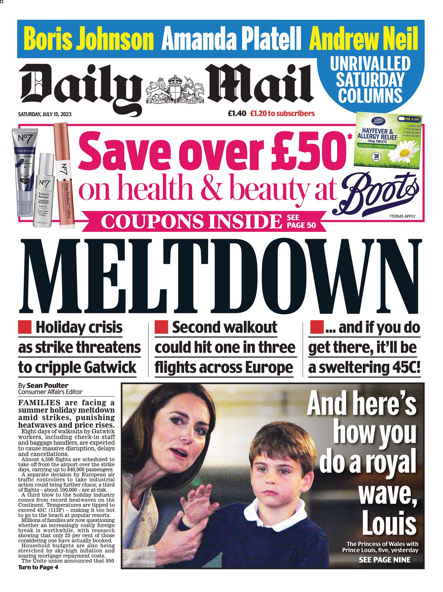 Daily Mail Front Page 15th Of July 2023 Tomorrow S Papers Today