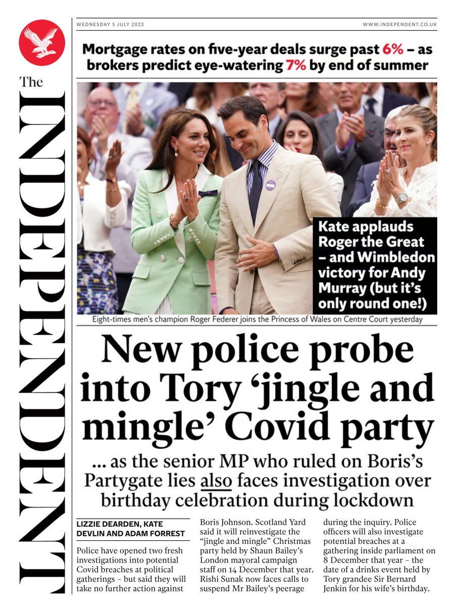 Independent Front Page Th Of July Tomorrow S Papers Today