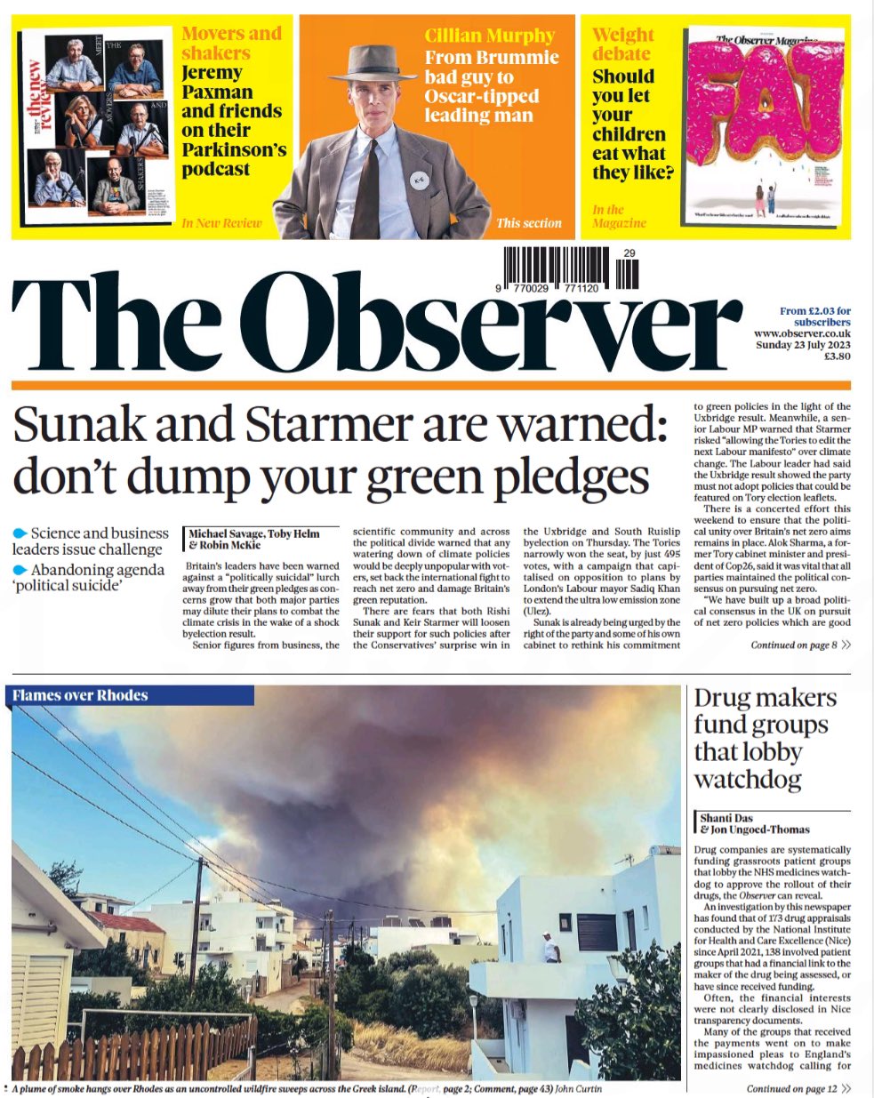 Observer Front Page 23rd Of July 2023 Tomorrow S Papers Today