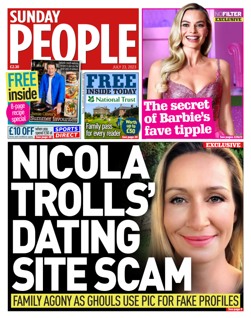 Sunday People Front Page 23rd Of July 2023 Tomorrows Papers Today 