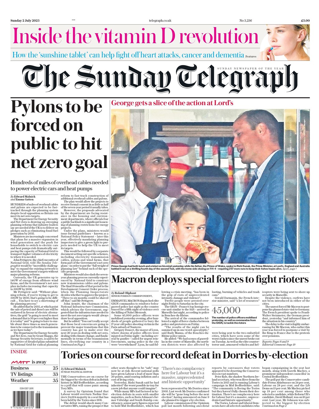 Sunday Telegraph Front Page 2nd Of July 2023 Tomorrows Papers Today 2655