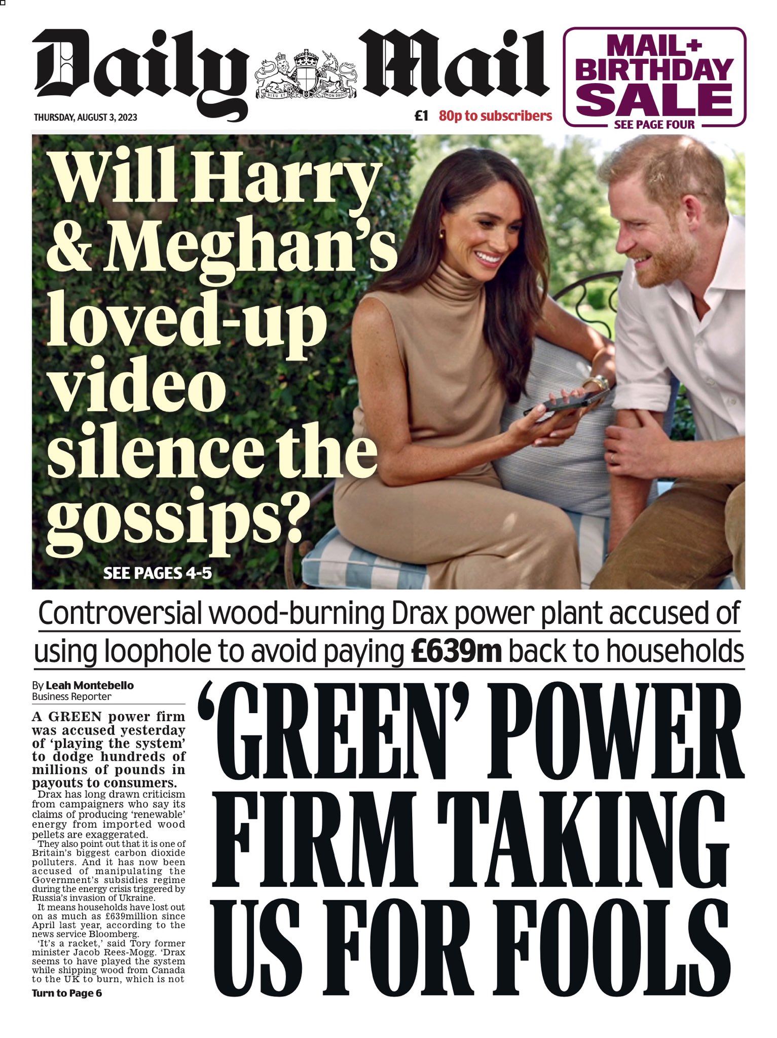 Daily Mail Front Page 3rd Of August 2023 Tomorrows Papers Today 