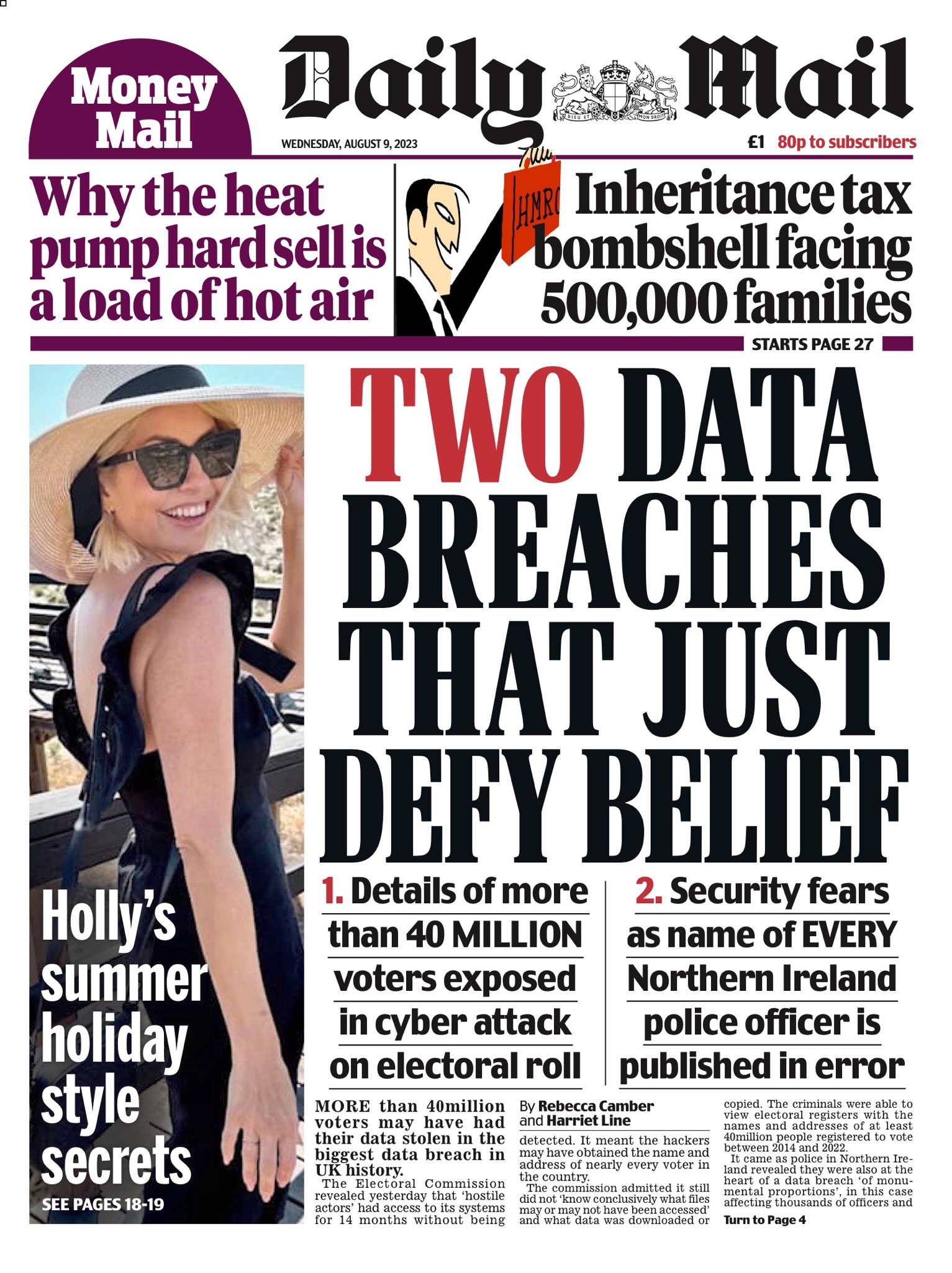 Daily Mail Front Page 9th of August 2023 Tomorrow's Papers Today!