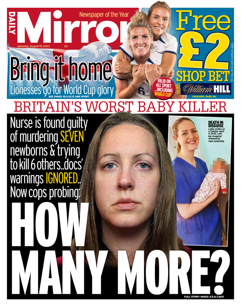 Daily Mirror Front Page 19th Of August 2023 Tomorrows Papers Today 