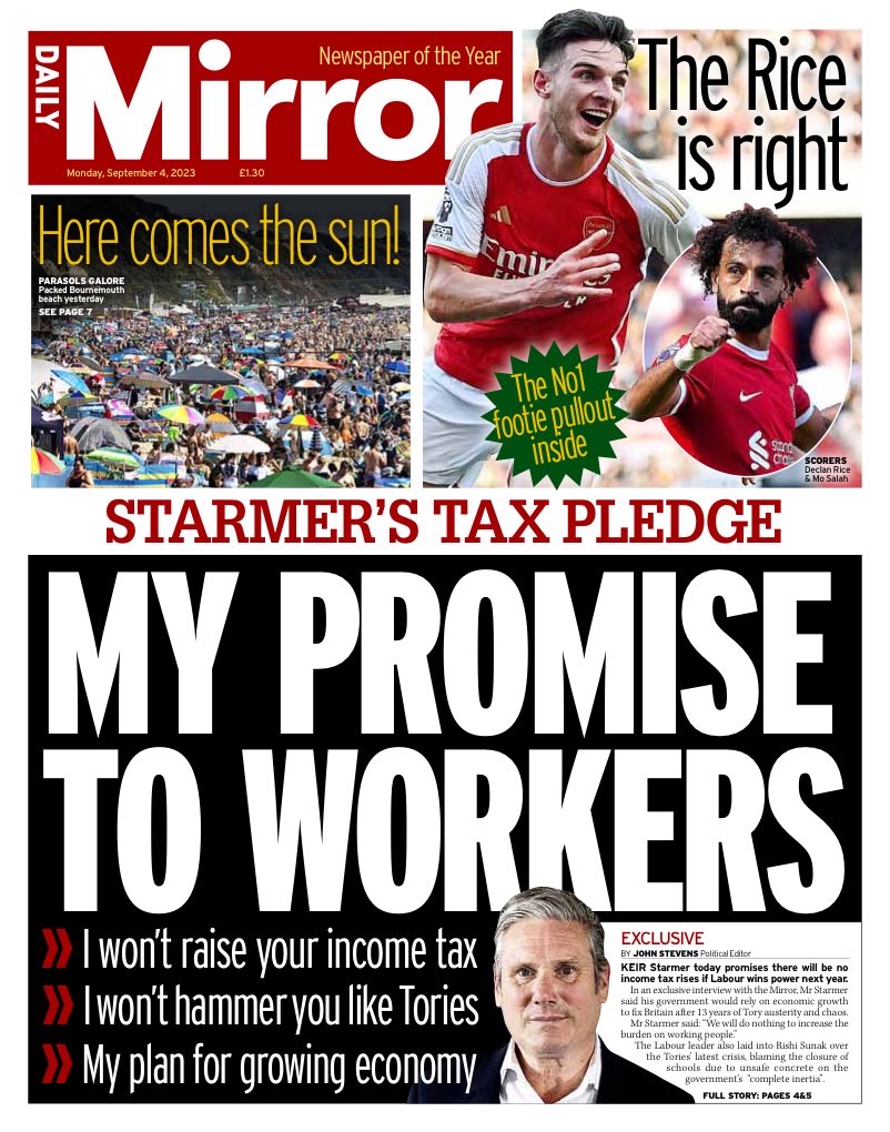 Daily Mirror Front Page Th Of September Tomorrow S Papers Today