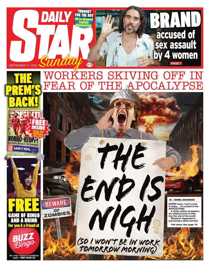 Daily Star Sunday Front Page 17th Of September 2023 Tomorrows Papers