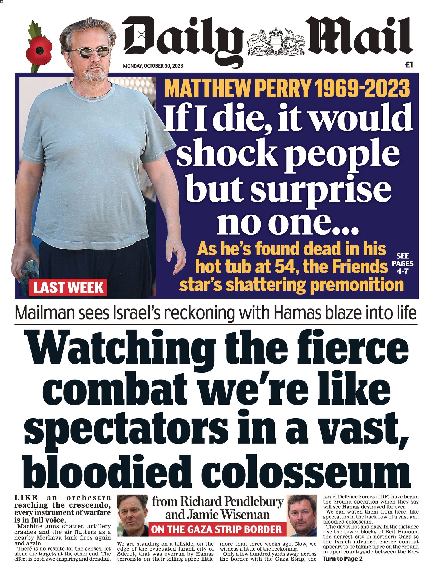 Daily Mail Front Page 30th Of October 2023 Tomorrows Papers Today