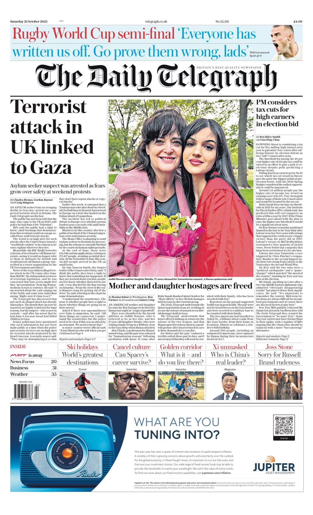 Daily Telegraph Front Page St Of October Tomorrow S Papers Today