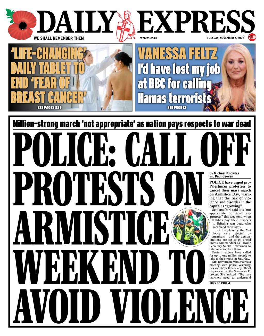 Daily Express Front Page Th Of November Tomorrow S Papers Today