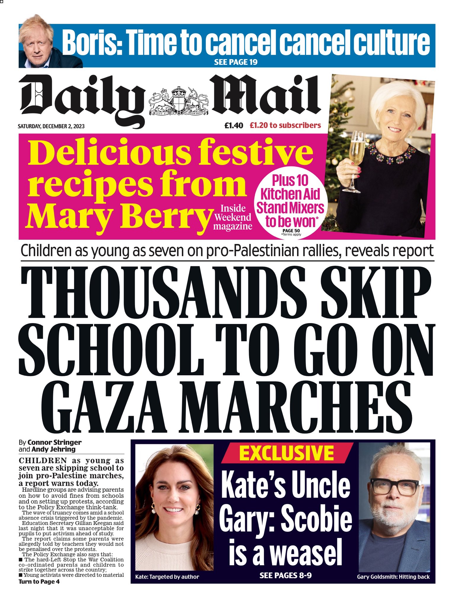 Daily Mail Front Page Nd Of December Tomorrow S Papers Today