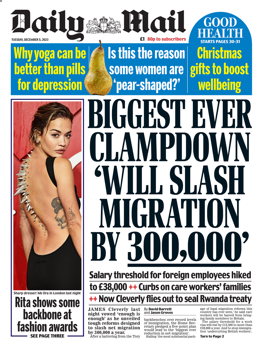 Daily Mail Front Page 5th Of December 2023 Tomorrow S Papers Today