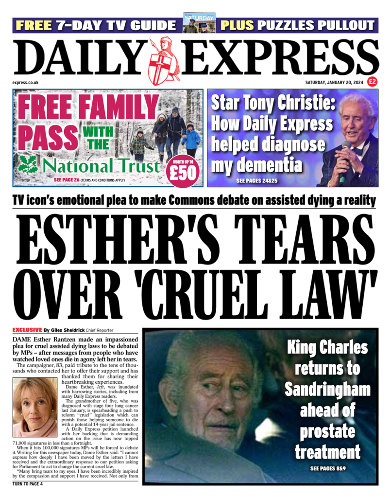 Daily Express Front Page 20th Of January 2024 Tomorrow S Papers Today   Daily Express 10 805x1024 