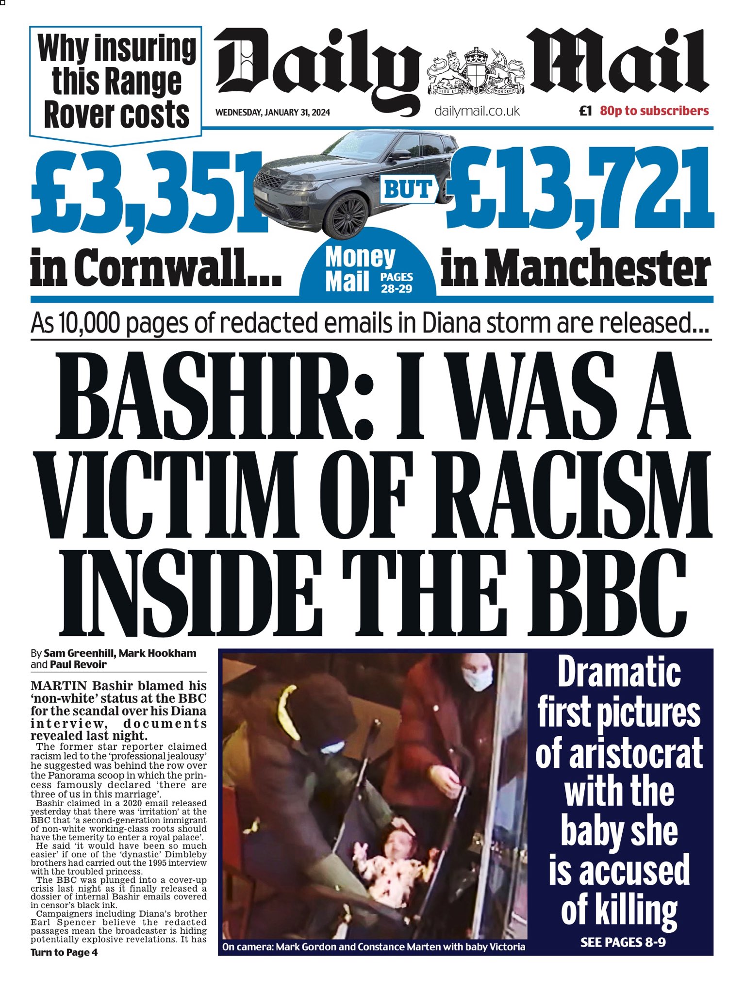 Daily Mail Front Page 31st of January 2024 Tomorrow's Papers Today!