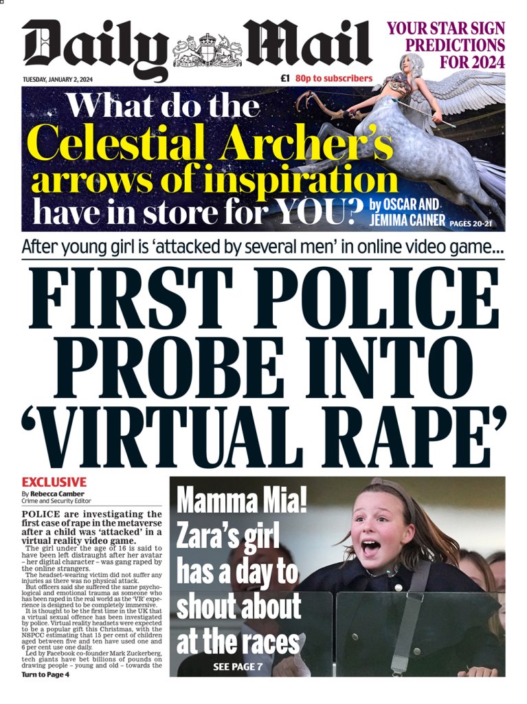 Daily Mail Front Page 2nd Of January 2024 Tomorrow S Papers Today   Daily Mail 767x1024 