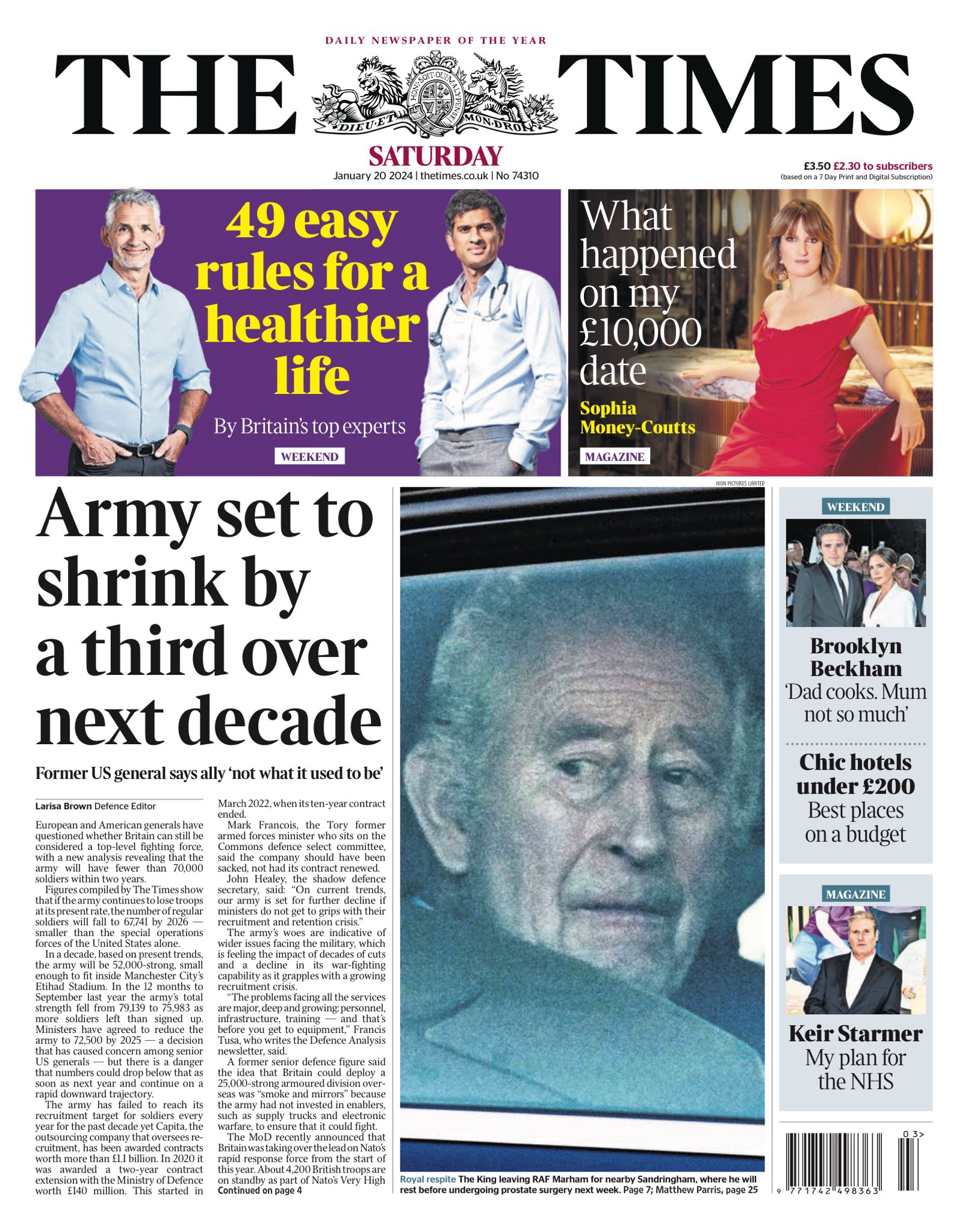 Times Front Page 20th Of January 2024 Tomorrow s Papers Today 