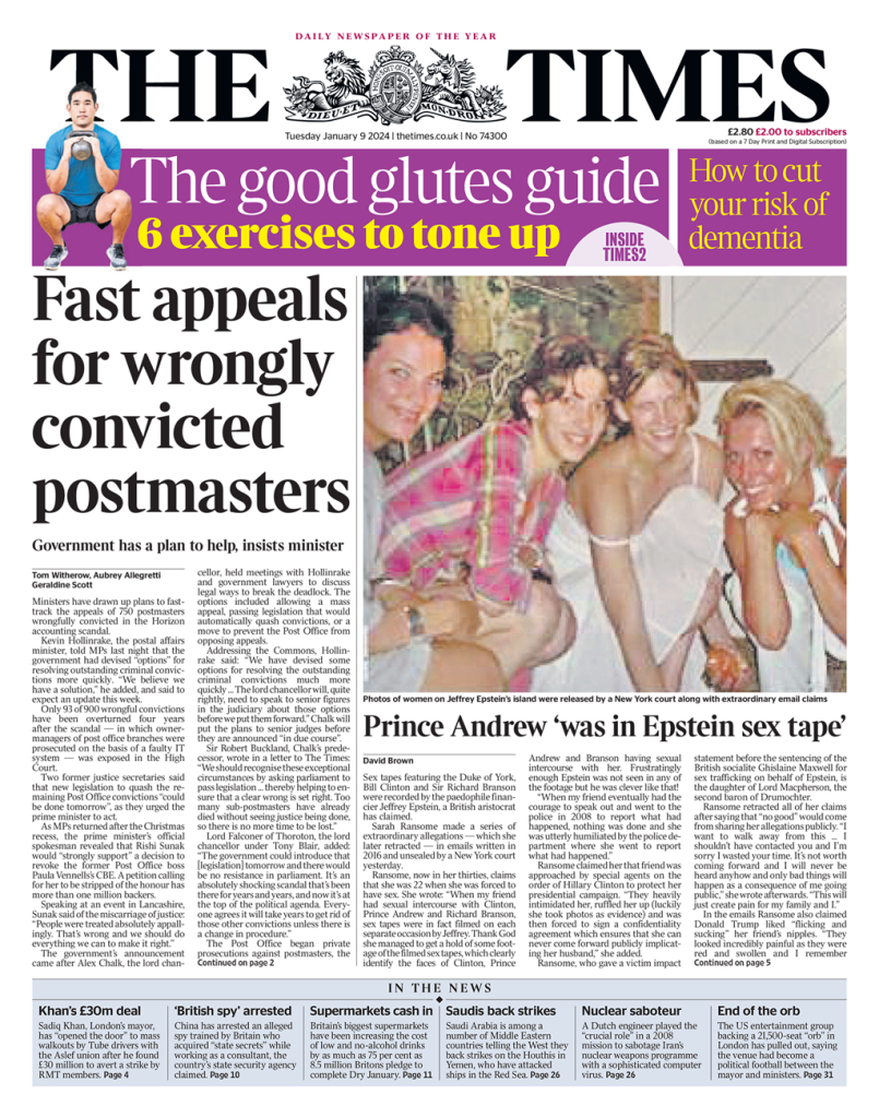 Times Front Page 9th Of January 2024 Tomorrow S Papers Today   Times 3 805x1024 