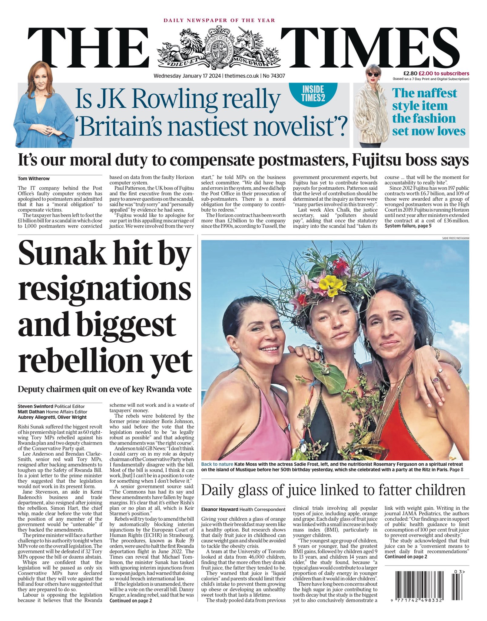 Times Front Page 17th Of January 2024 Tomorrow S Papers Today