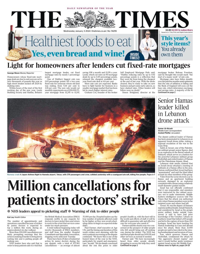 Times Front Page 3rd Of January 2024 Tomorrow S Papers Today   Times 804x1024 