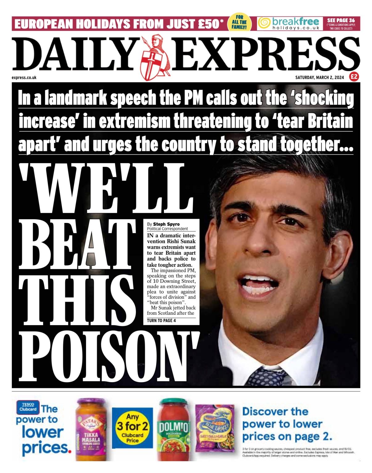 Daily Express Front Page 2nd Of March 2024 Tomorrow S Papers Today   Daily Express 1207x1536 