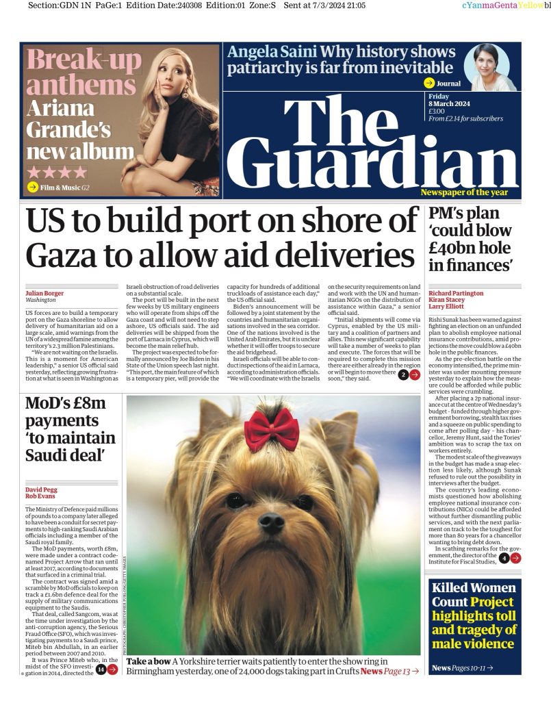 Guardian Front Page 8th Of March 2024 Tomorrow S Papers Today   Guardian 5 805x1024 