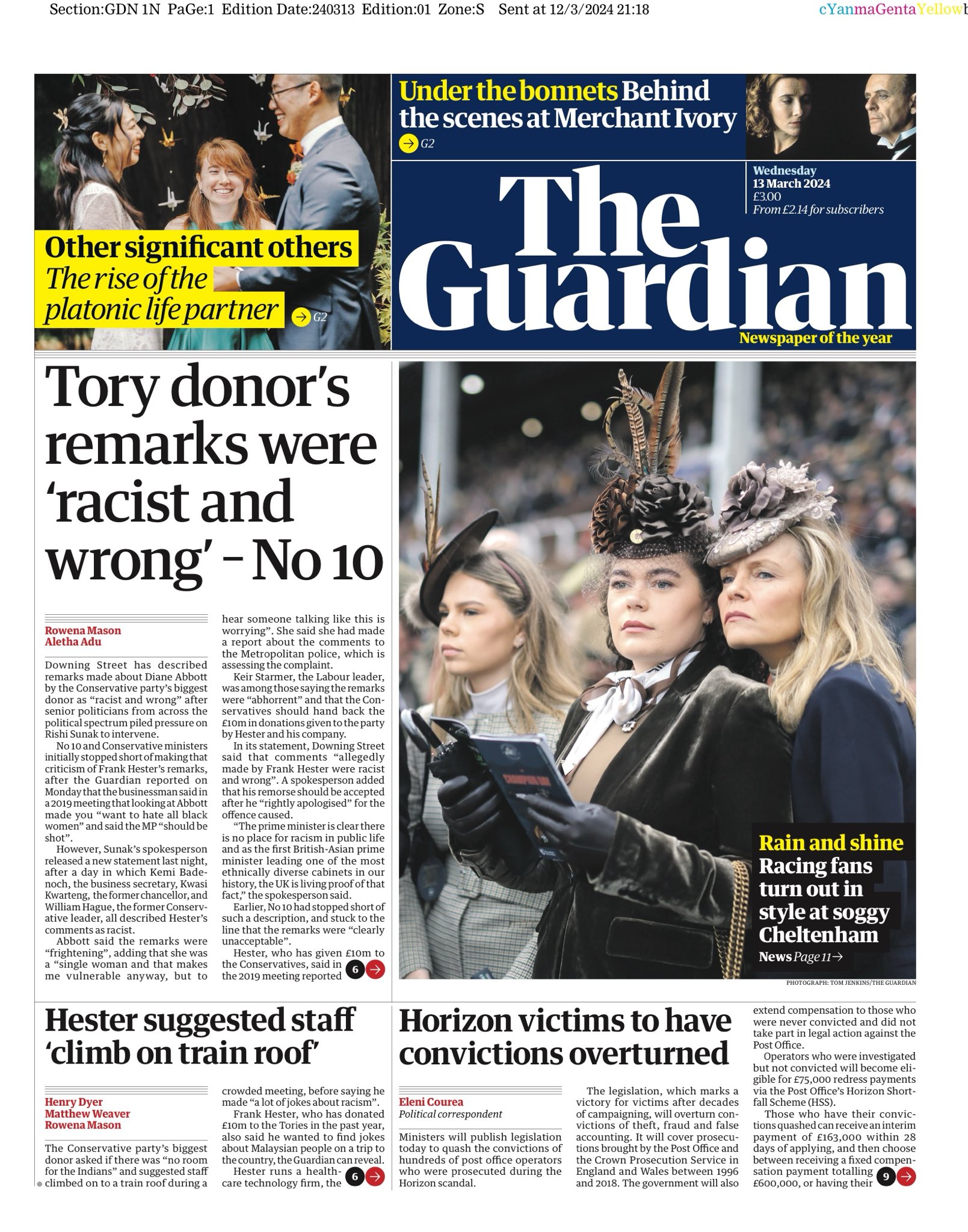 Guardian Front Page 4th of January 2024 Tomorrow's Papers Today!