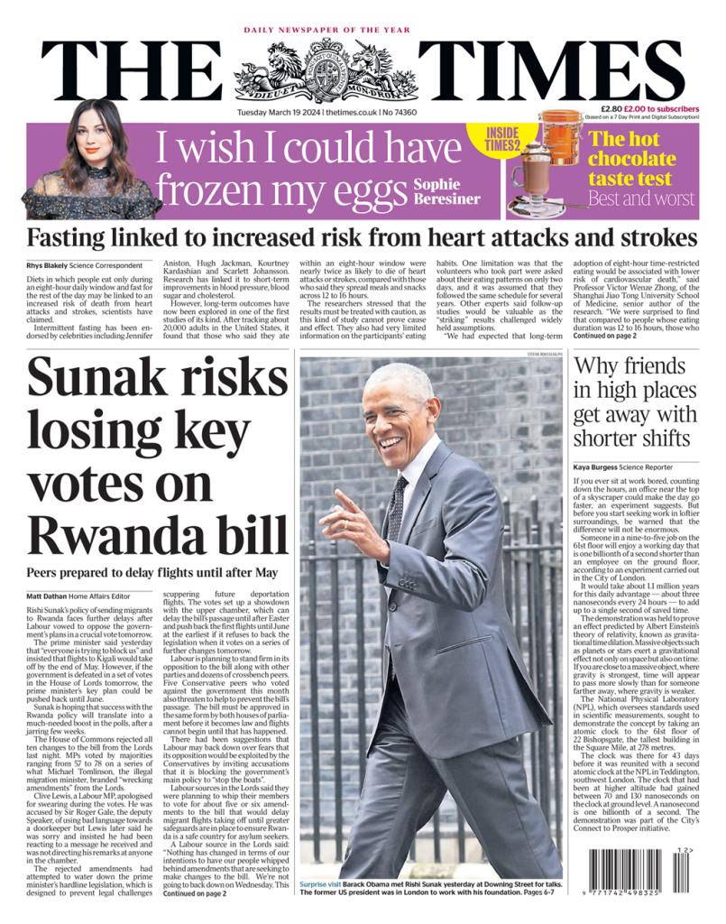 Times Front Page 19th Of March 2024 Tomorrow S Papers Today   Times 805x1024 