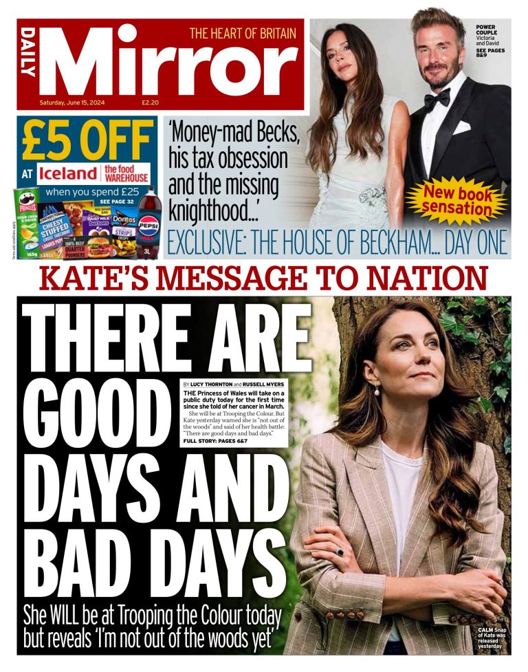 Daily Mirror Front Page 15th of June 2024 - Tomorrow's Papers Today!