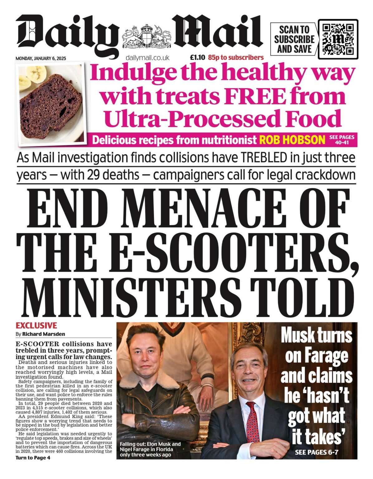 Daily Mail Front Page 6th of January 2025 Tomorrow's Papers Today!