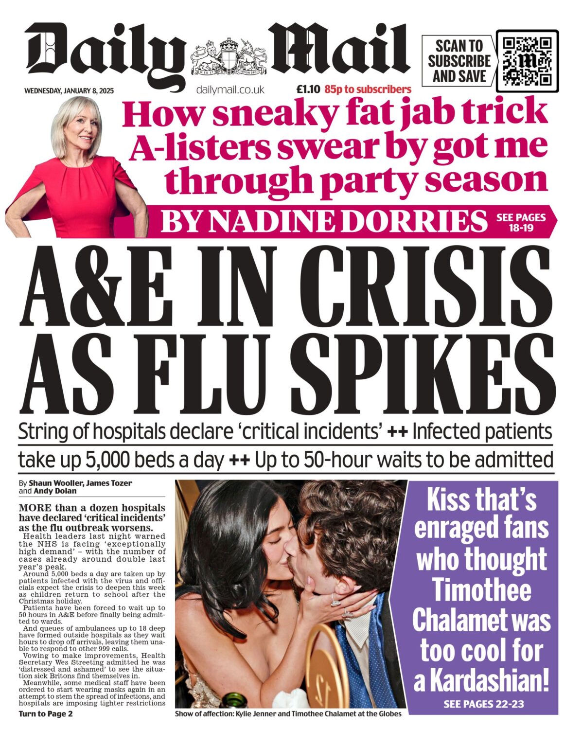 Daily Mail Front Page 8th of January 2025 Tomorrow's Papers Today!