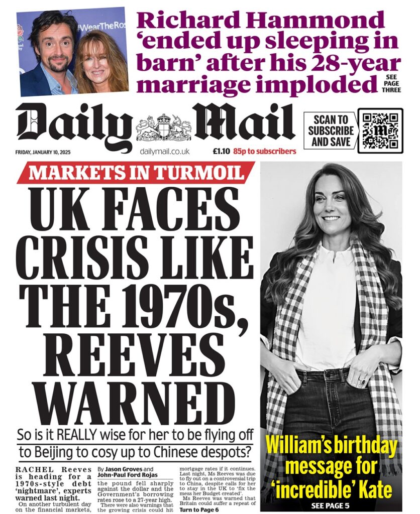 Daily Mail Front Page 10th of January 2025 Tomorrow's Papers Today!